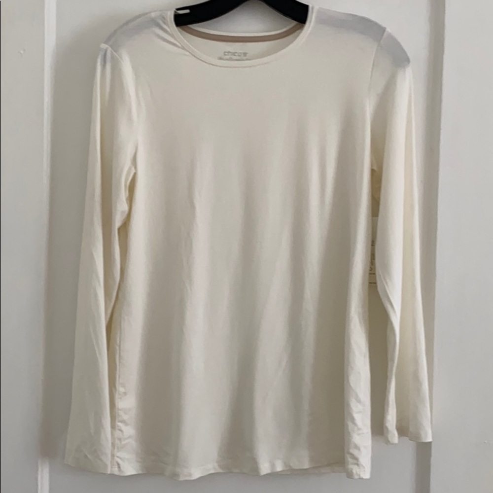 Chico’s the ultimate T NWT white long sleeve S